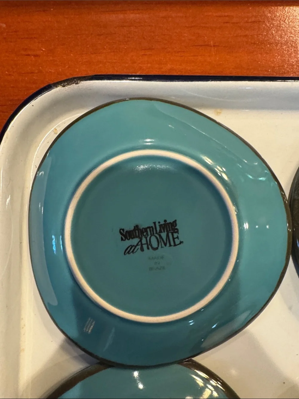 Southern Living At Home Teal Ceramic Dessert Bowls - Set of 6